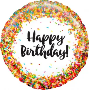 С 18''/46 см Круг, С Днем рождения! (конфетти), 1 шт. (США)