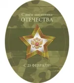 Мини открытка  С днем защитника отечества(звезда) (20 шт.)