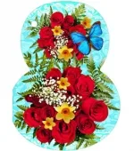 Мини открытка восьмерка Без надписи (20 шт.)