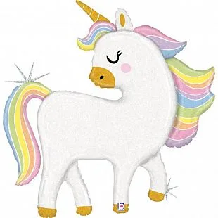 G 48"/113см Единорог Макаронс Голография , 1 шт.(Италия)