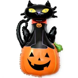 F 36"/91см Кошка на тыкве, 1 шт. (Китай)