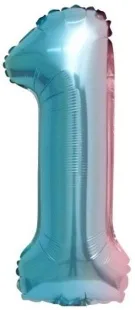 F 16''/41 см Мини-цифра, 1, Нежная радуга, Градиент, 1 шт. (Китай)