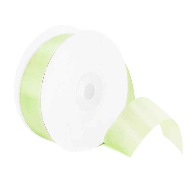 Лента Атлас Нежно-лаймовый / 25 мм * 22,85 м (Китай)