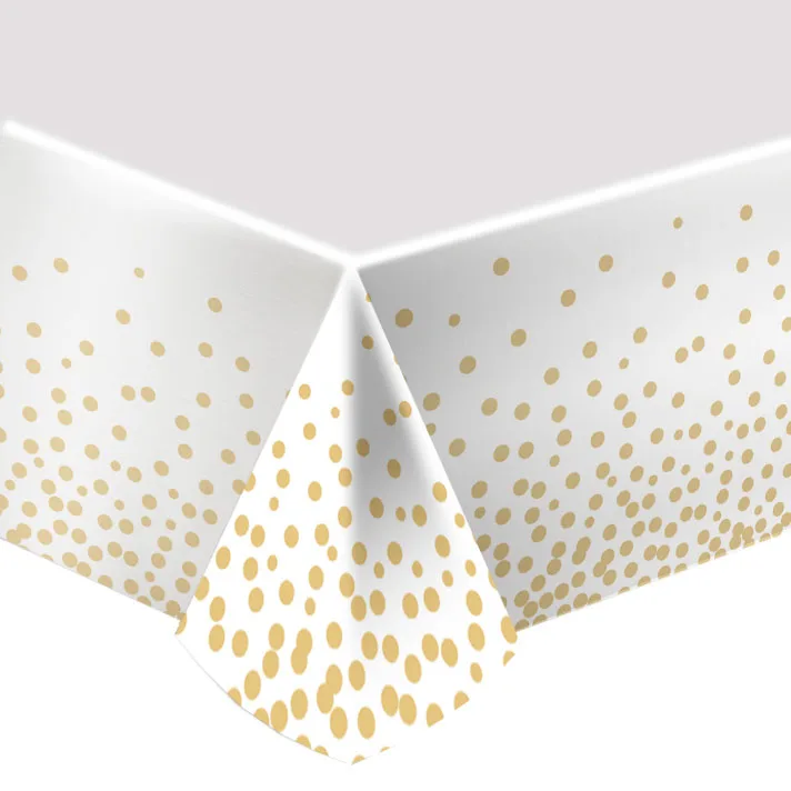 Скатерть "Делюкс" Конфетти Золотые 2,74*1,37 м