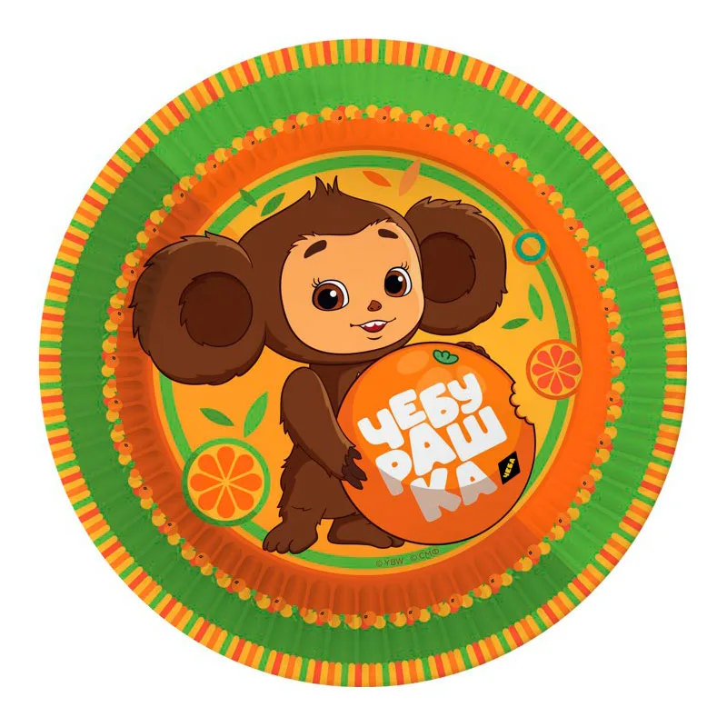 Тарелки "Чебурашка" 18 см 6 шт.