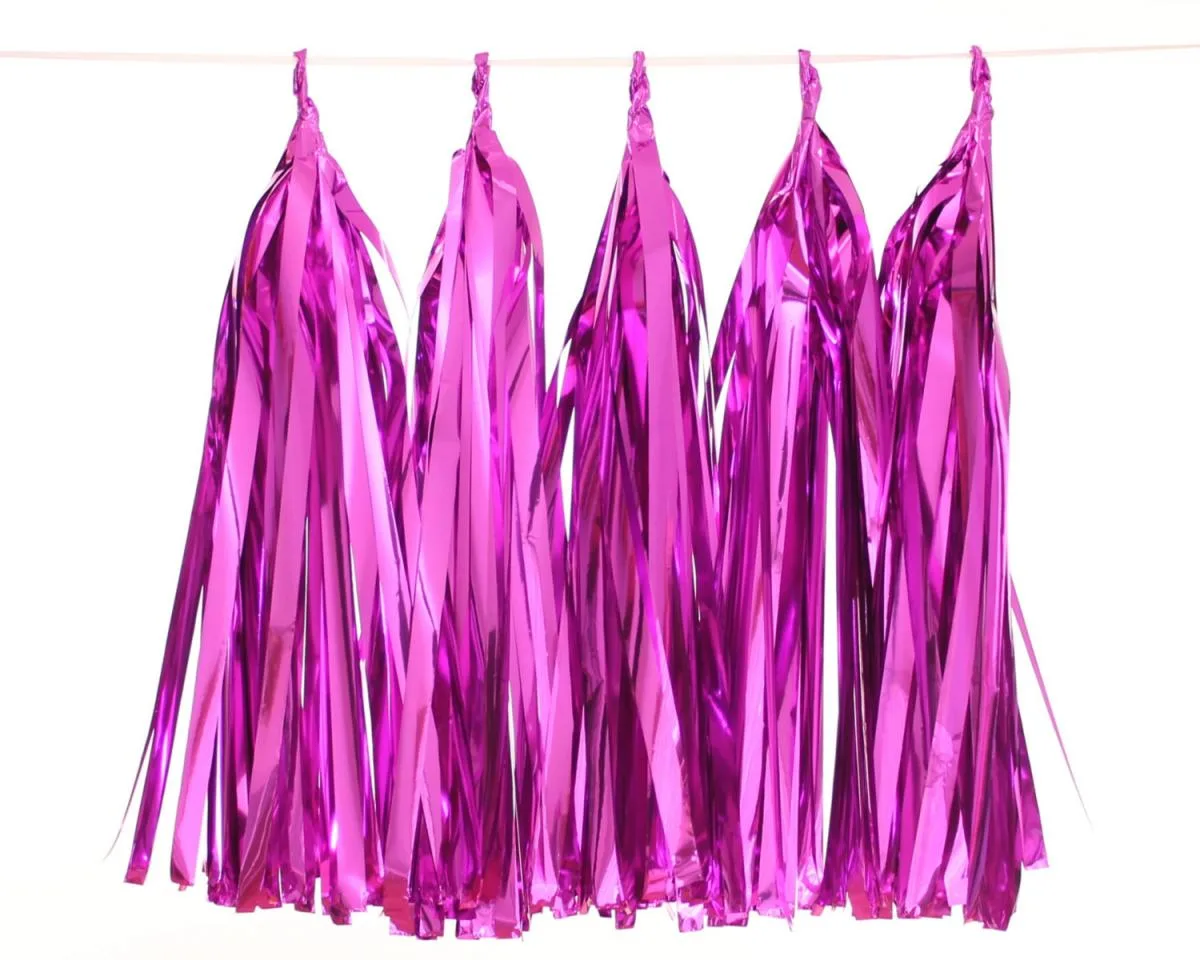 Гирлянда Тассел, Фуксия фольга/набор 10 листов/