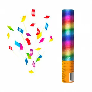 Пневмохлопушка 30 см. "Разноцветный глиттер" Блеск двухсторонний бумага/фольга