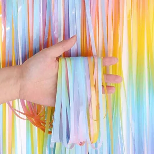 Занавес "Дождик Макаронс" Разноцветный   1м*2м/1 шт./ (Китай)