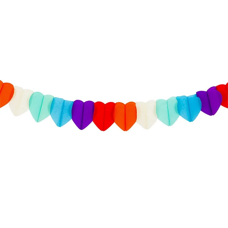 Гирлянда Сердца, Разноцветная, 250см.