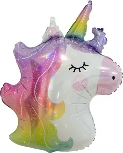 F 30''/76 см Голова, Сверкающий Единорог, Голография, 1 шт.