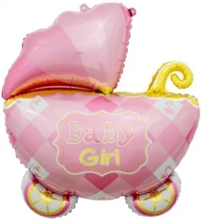 F 35''/89 см Коляска для девочки, Розовый, 1 шт. (Китай)