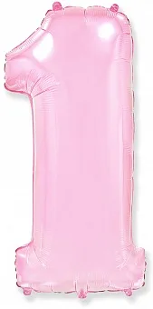 И 40"/102см Цифра, 1, Розовый, 1 шт.  (Испания)