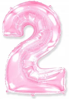 И 40"/102см Цифра, 2, Розовый, 1 шт.  (Испания)