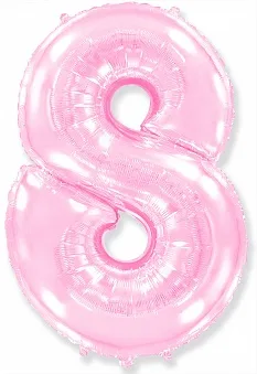 И 40"/102см Цифра, 8, Розовый, 1 шт.  (Испания)
