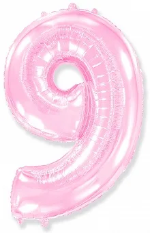 И 40"/102см Цифра, 9, Розовый, 1 шт.  (Испания)