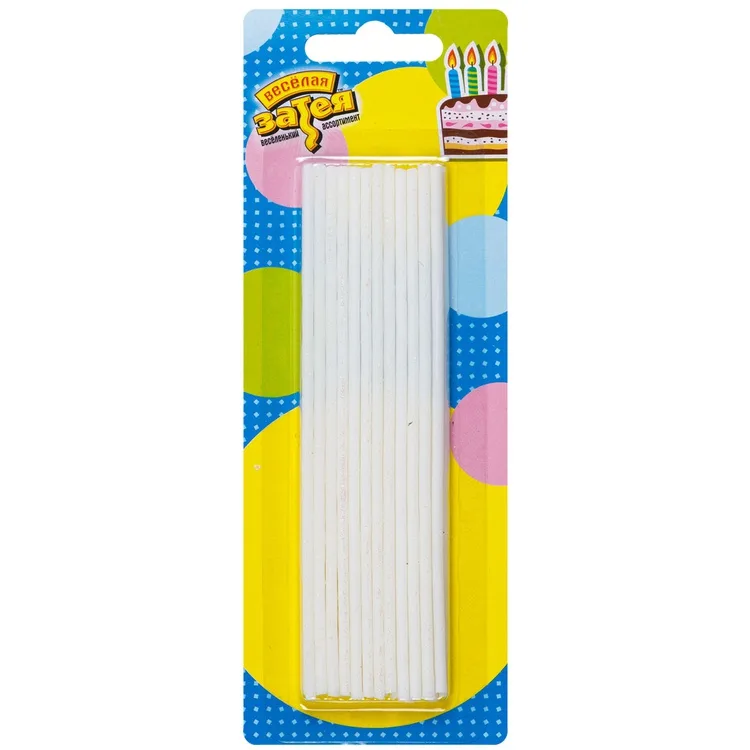 Свечи д/торта Белые блеск 13,5см 24шт