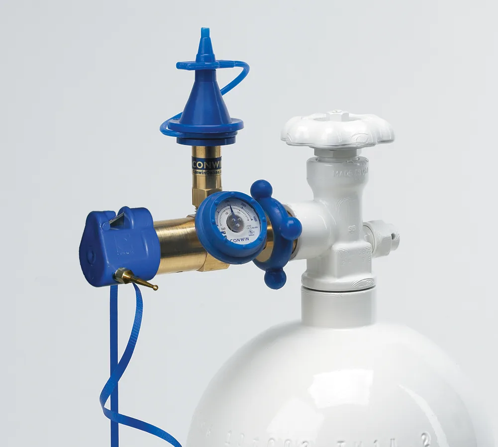 Классическая насадка для баллона с измерителем давления с клапаном плавного нажатия