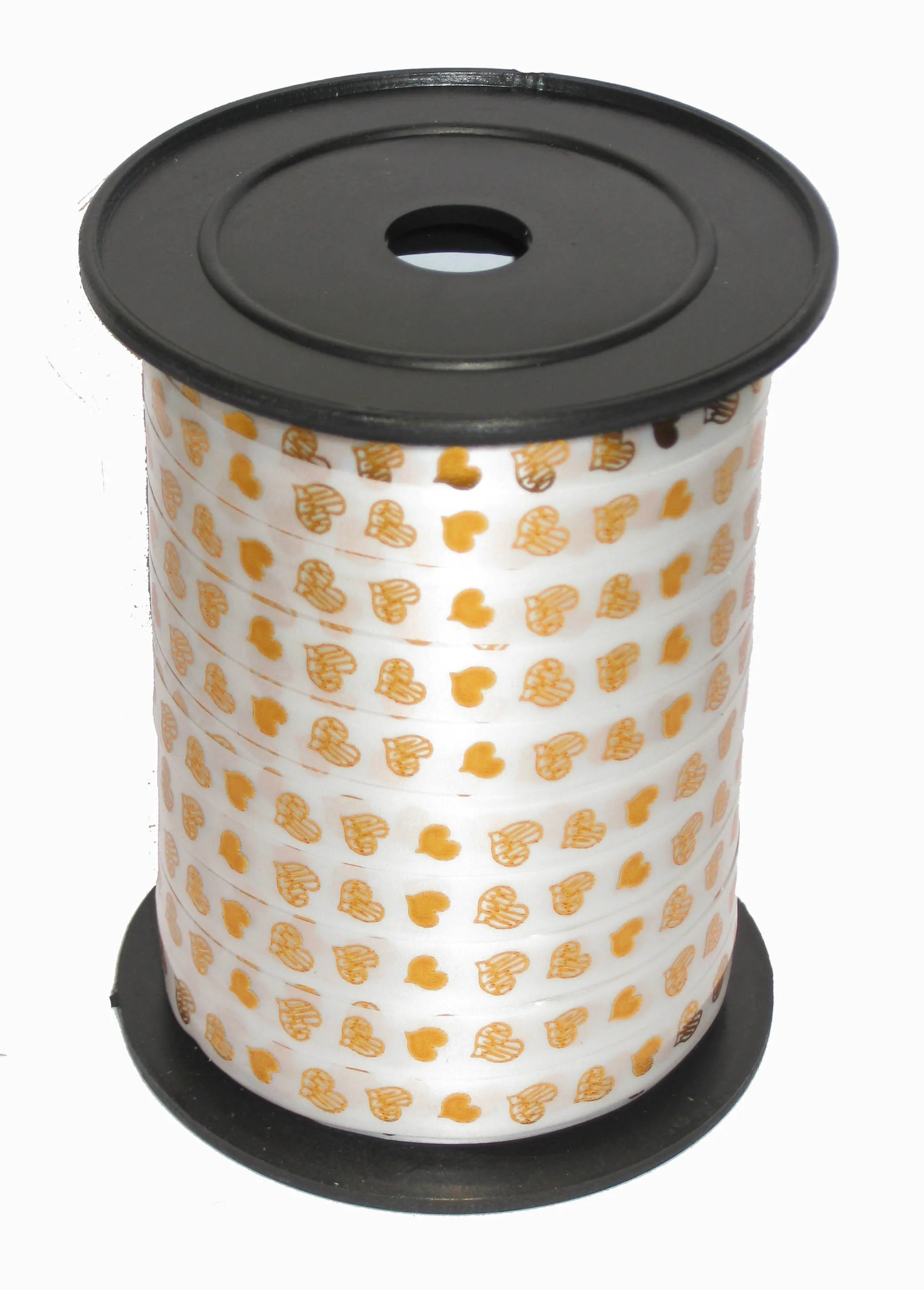 Лента с Сердцами бобина 1 см / 100 м Белая (Россия)