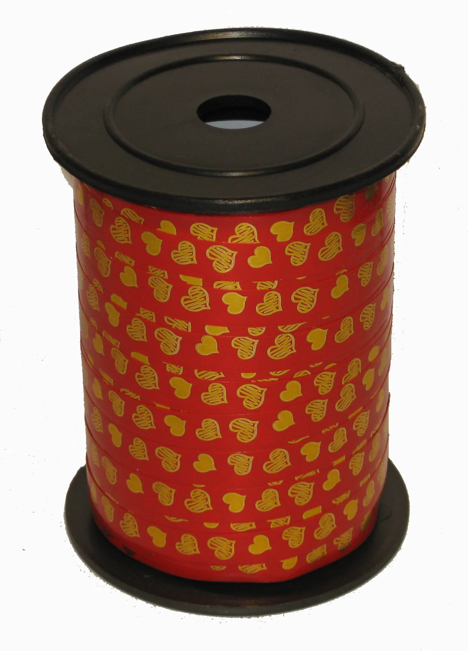 Лента с Сердцами бобина 1 см / 100 м Красная (Россия)