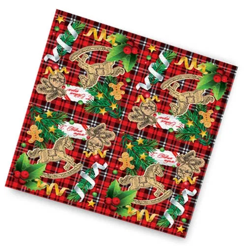 Салфетки "С Новым годом" лошадка (33 см 16 шт)