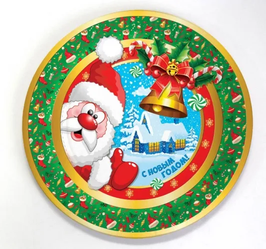 Тарелка бумажная Веселого нового года! (17 см 6 шт.)