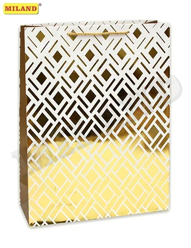 Пакет подарочный Золотой орнамент (ХL) 32 х 45 х 10