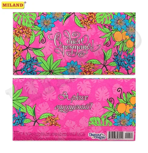 Dream Cards Конверт "С днем рождения!" Джунгли(10 шт.)
