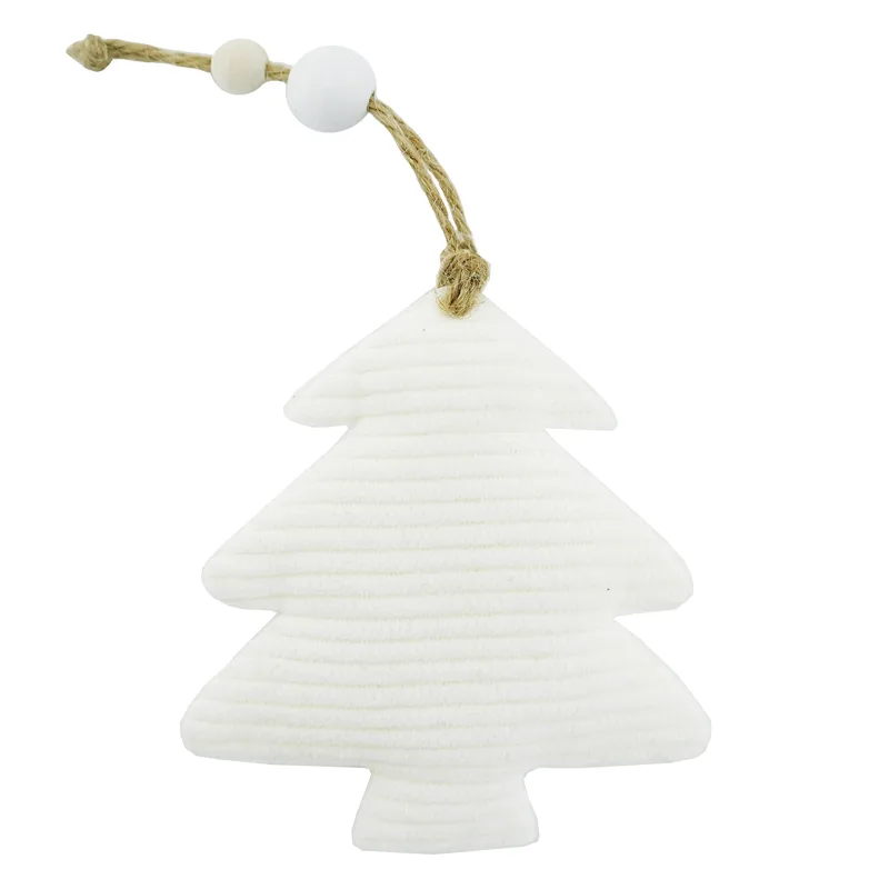 Новогоднее украшение "Мягкая белая елочка" 9*2*8,5 см