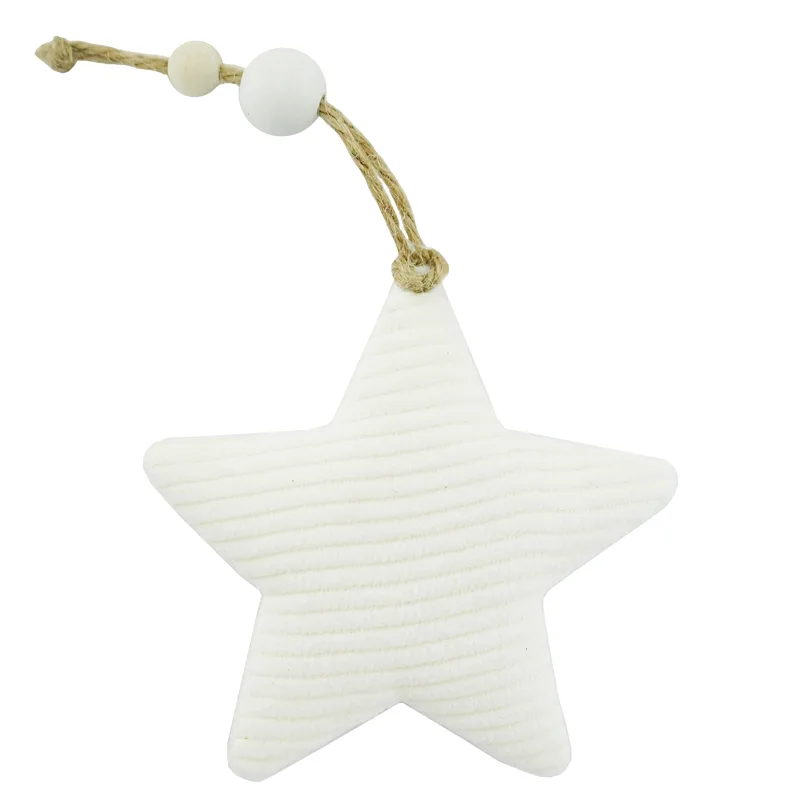 Новогоднее украшение "Мягкая белая звездочка" 9*2*9 см