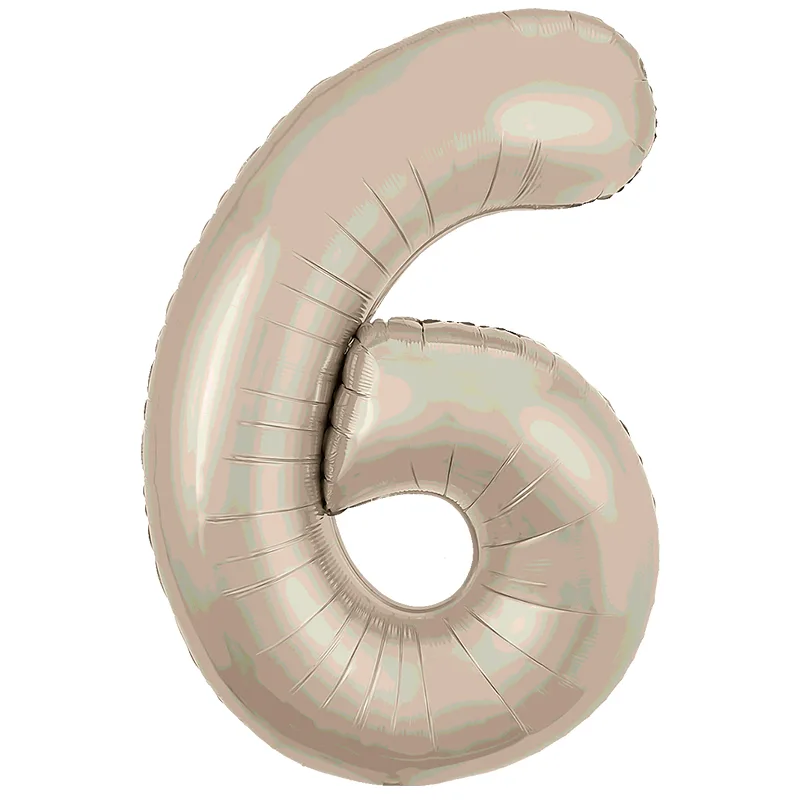 Р 40"/102см Цифра "6" Мистик крем Slim в упаковке / 1 шт / (Россия)