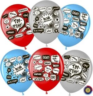 ВВ 12''/30 см Хештег #Сторис, Улетный ДР, Ассорти, пастель, 2 ст, 50 шт. (Малайзия)