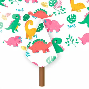 Скатерть "Милые Динозаврики" 1,8м*1,3м