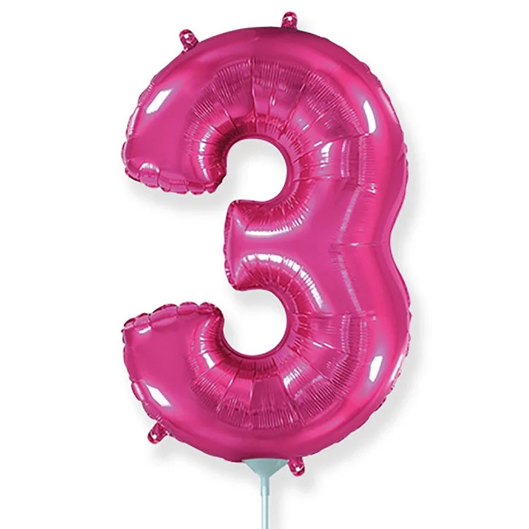И 16"/41 см  Цифры "3" Fuchsia / 1 шт. / Испания