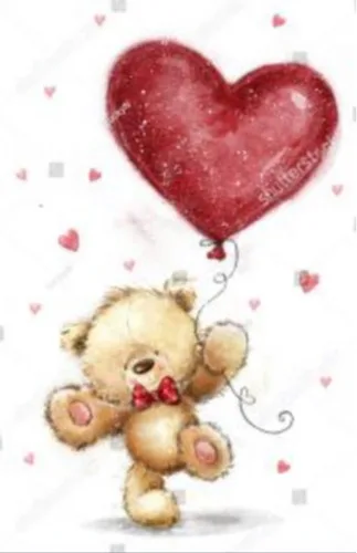 ОПТИМА Пакет подарочный ламинированный Влюбленный мишка (L) 26.4х32.7х8