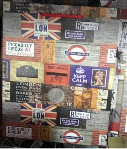 ОПТИМА Пакет подарочный ламинированный Приключения в Лондоне (L) 26.4х32.7х8