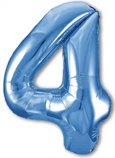 Р 40"/102см Цифра "4" Slim, Синий / 1 шт / (Россия)