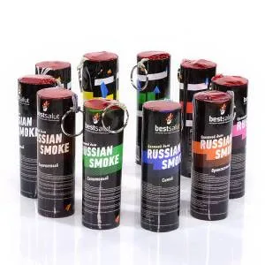 Цветной дым Russian Smoke с чекой Фиолетовый, 1 шт. (Россия)