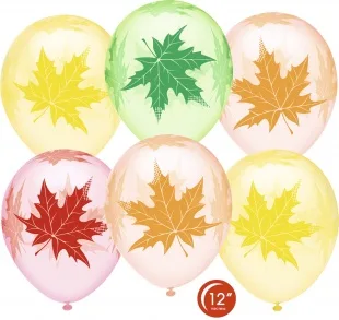 О 12''/30 см Хрустальные листья, Ассорти, кристалл  5 ст, 50 шт.(Турция)