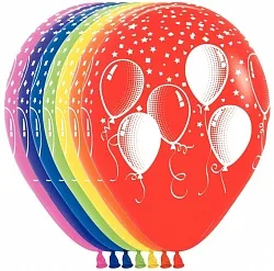 S 12"/30 см Праздничные шары, Ассорти, Пастель, 5 ст. / 50 шт.