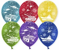 К 12"/30 см Военная техника, Ассорти, пастель, 5 ст. / 100 шт.