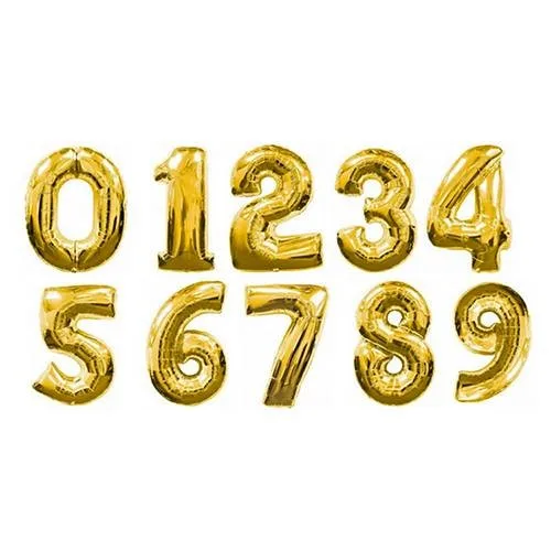 К 40" Цифра миларовая Золото "0" в упаковке / 1 шт./ (Китай)