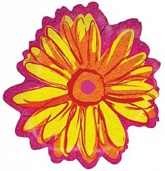 В 22"/56см Цветок, Желтый, Голография 1 шт. (США)