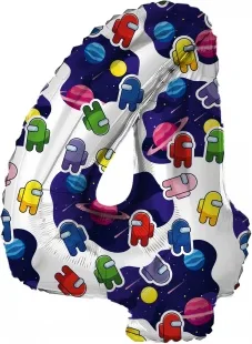 F 32"/81см Цифра, 4 Космонавтики, 1 шт. в упак.  (Китай)