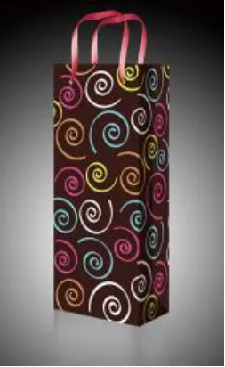 Пакет подарочный "Завитушки" под бутылку 12 х 36 х 9
