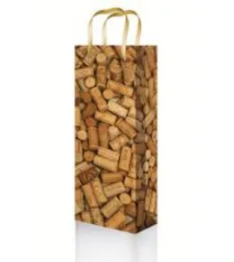 Пакет подарочный "Пробка для вина" под бутылку 12 х 36 х 9