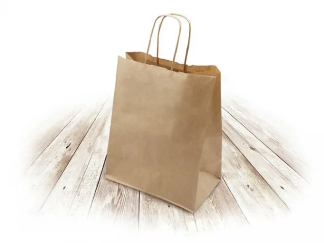 Пакет крафт ориджинал с крученной ручкой 22*12*25 (S)