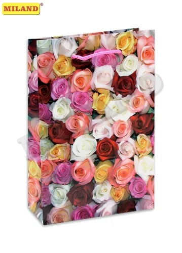 Пакет подарочный "Тысяча и один бутон роз" 14*20*6.5 см