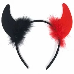 Ободок "Чертик"  черно-красный