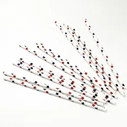 Трубочки для коктейлей, разноцветные звезды, 12 шт.