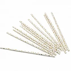 Трубочки для коктейлей, Золотые звезды, 12 шт.